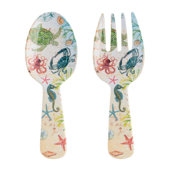 Highland Dunes Shipley Melamine Salad Servers Wayfair
